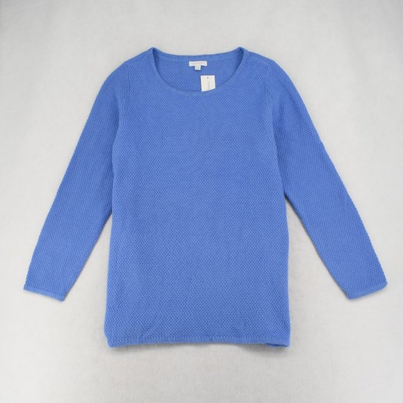 Charter Club Sweater Womens Plus Blue Seed Stitched Scoop Neck Tunic Pullover - Picture 2 of 7